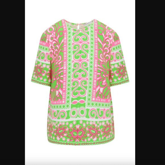 Trina Turk Riggs Short-Sleeve Top - Petra Floral S NWT - Picture 5 of 9
